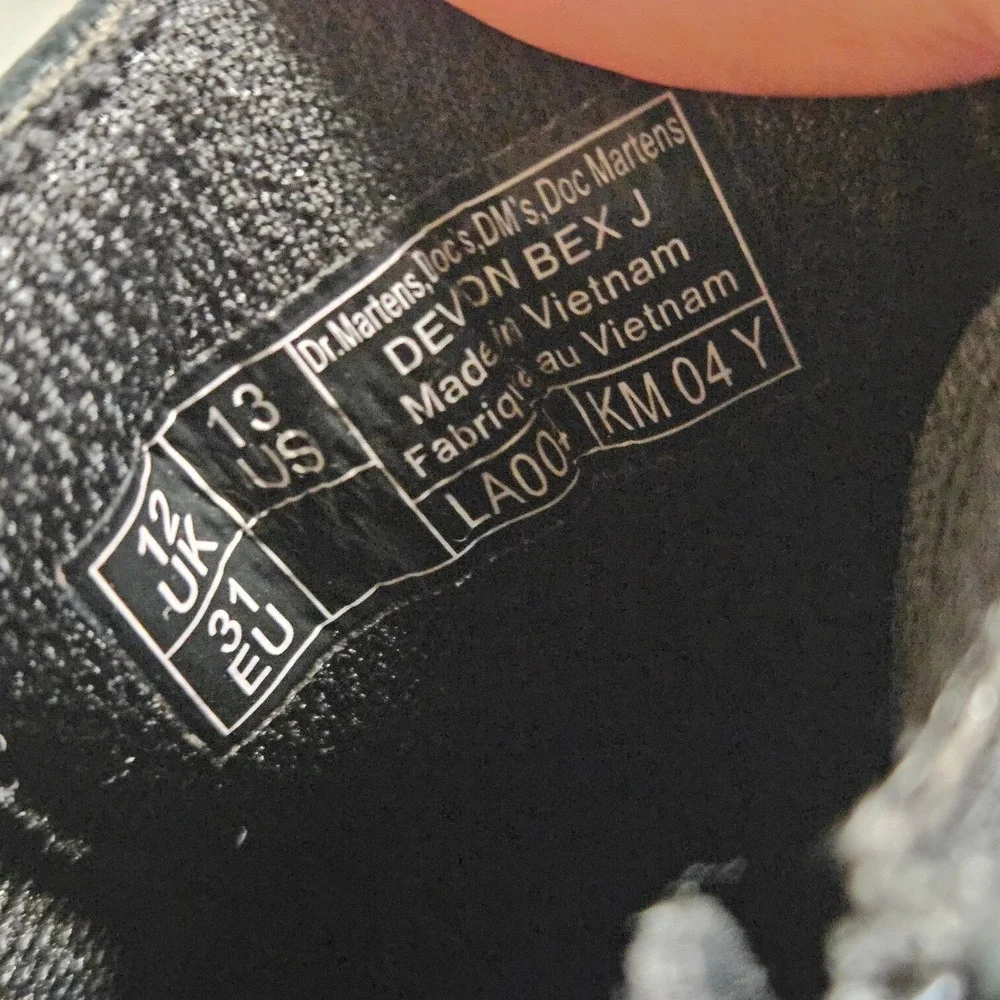 Dr. Martens Junior Devon Bex Leather Ankle Boots Star Buckle Side Zip‎ Girls 13